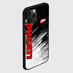 Чехол для iPhone 12 Pro Ducati - потертости краски, цвет: 3D-черный — фото 2