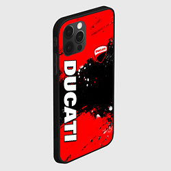 Чехол для iPhone 12 Pro Ducati - красная униформа с красками, цвет: 3D-черный — фото 2