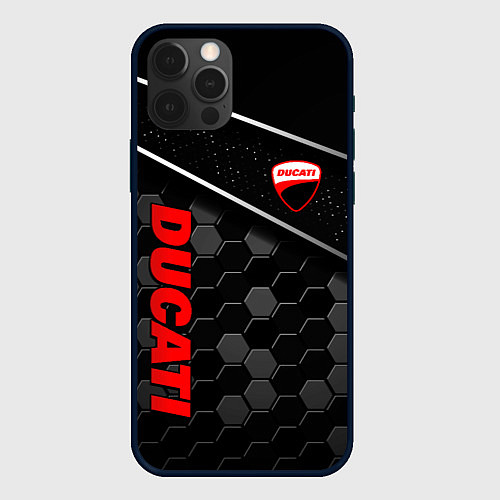 Чехол iPhone 12 Pro Ducati - технологическая броня / 3D-Черный – фото 1