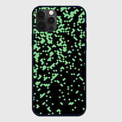 Чехол для iPhone 12 Pro Green pixel, цвет: 3D-черный