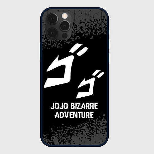 Чехол iPhone 12 Pro JoJo Bizarre Adventure glitch на темном фоне / 3D-Черный – фото 1