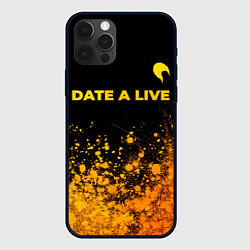 Чехол для iPhone 12 Pro Date A Live - gold gradient: символ сверху, цвет: 3D-черный