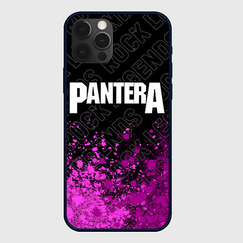 Чехол iPhone 12 Pro Pantera rock legends: символ сверху / 3D-Черный – фото 1