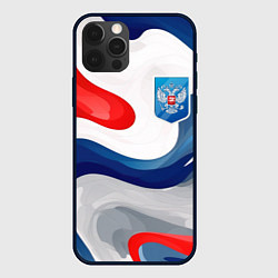 Чехол iPhone 12 Pro Герб России триколор