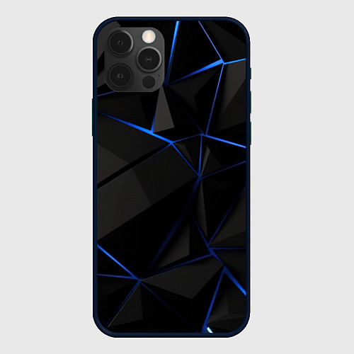 Чехол iPhone 12 Pro Black blue style / 3D-Черный – фото 1