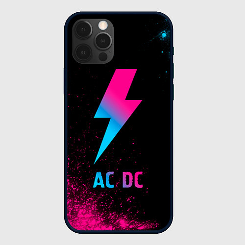 Чехол iPhone 12 Pro AC DC - neon gradient / 3D-Черный – фото 1