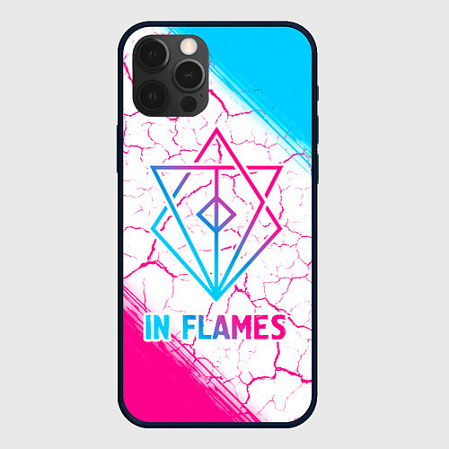 Чехол iPhone 12 Pro In Flames neon gradient style / 3D-Черный – фото 1