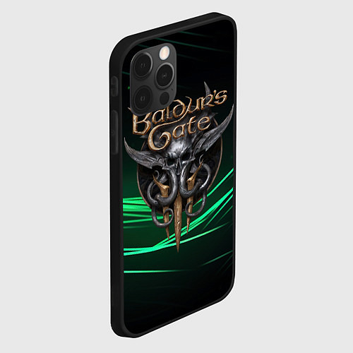 Чехол iPhone 12 Pro Baldurs Gate 3 dark green / 3D-Черный – фото 2