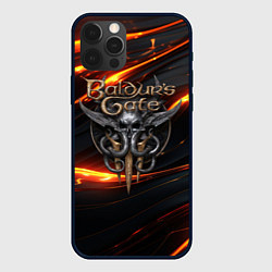 Чехол iPhone 12 Pro Baldurs Gate 3 logo gold