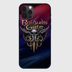 Чехол iPhone 12 Pro Baldurs Gate 3 logo geometry