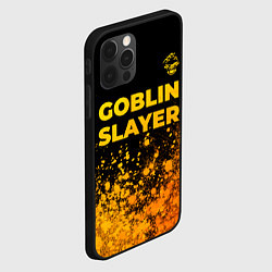 Чехол для iPhone 12 Pro Goblin Slayer - gold gradient: символ сверху, цвет: 3D-черный — фото 2