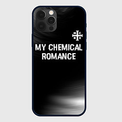 Чехол для iPhone 12 Pro My Chemical Romance glitch на темном фоне: символ, цвет: 3D-черный