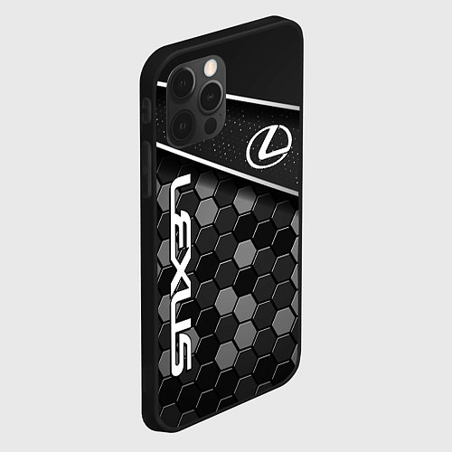 Чехол iPhone 12 Pro Lexus - Строгий технологичный / 3D-Черный – фото 2