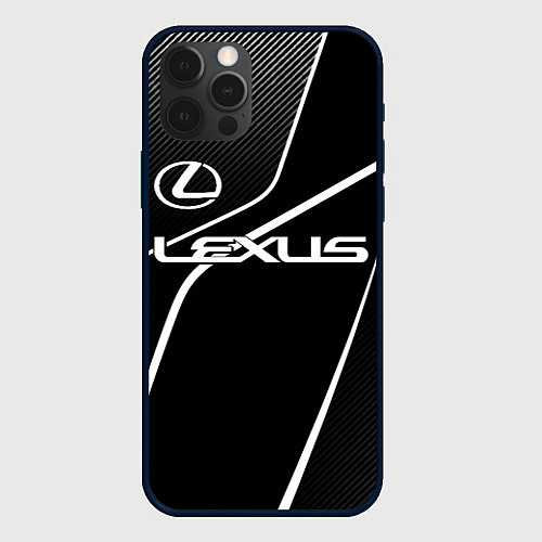 Чехол iPhone 12 Pro Lexus - white line / 3D-Черный – фото 1