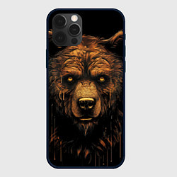 Чехол для iPhone 12 Pro Медведь иллюстрация, цвет: 3D-черный