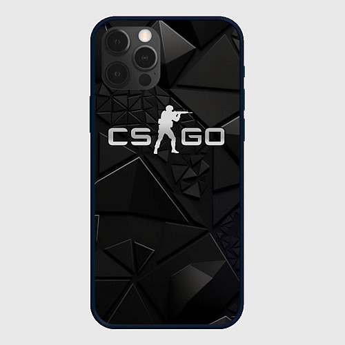 Чехол iPhone 12 Pro CSGO silver black / 3D-Черный – фото 1