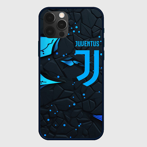 Чехол iPhone 12 Pro Juventus abstract blue logo / 3D-Черный – фото 1