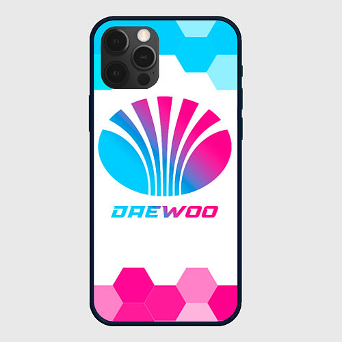 Чехол iPhone 12 Pro Daewoo neon gradient style / 3D-Черный – фото 1