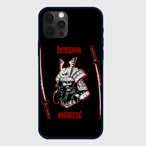 Чехол iPhone 12 Pro Самурай и красные мечи / 3D-Черный – фото 1