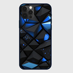 Чехол iPhone 12 Pro Blue black texture