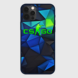 Чехол для iPhone 12 Pro CSGO blue abstract, цвет: 3D-черный