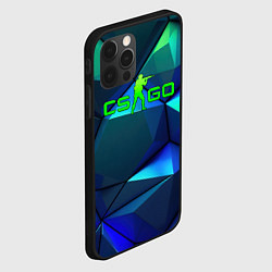 Чехол для iPhone 12 Pro CSGO blue green gradient, цвет: 3D-черный — фото 2