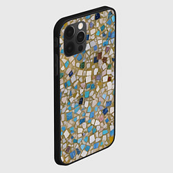 Чехол для iPhone 12 Pro Мозаика белая разноцветная, цвет: 3D-черный — фото 2