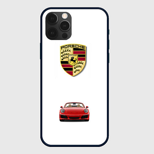 Чехол iPhone 12 Pro Porsche car / 3D-Черный – фото 1