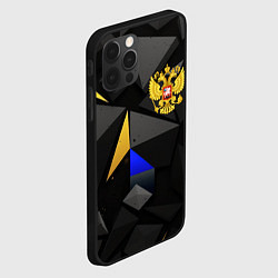 Чехол для iPhone 12 Pro Герб РФ абстракция, цвет: 3D-черный — фото 2