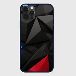 Чехол iPhone 12 Pro Black blue red elements