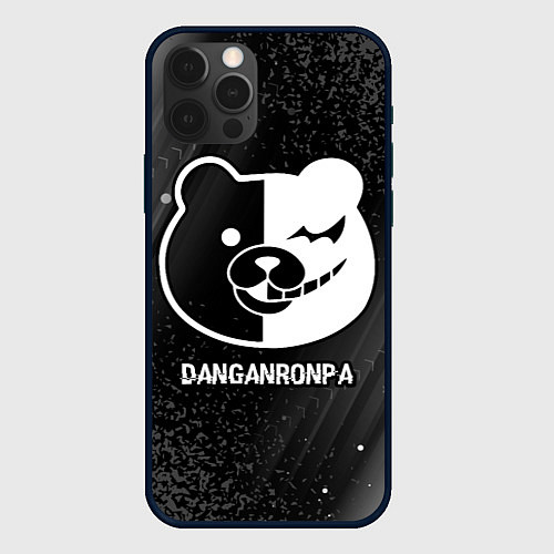 Чехол iPhone 12 Pro Danganronpa glitch на темном фоне / 3D-Черный – фото 1