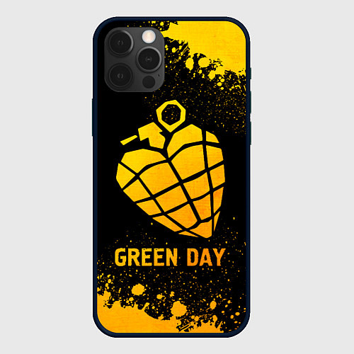 Чехол iPhone 12 Pro Green Day - gold gradient / 3D-Черный – фото 1