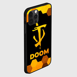 Чехол для iPhone 12 Pro Doom - gold gradient, цвет: 3D-черный — фото 2