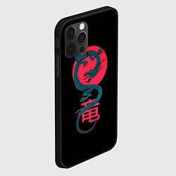 Чехол для iPhone 12 Pro Дракон восходящего солнца, цвет: 3D-черный — фото 2