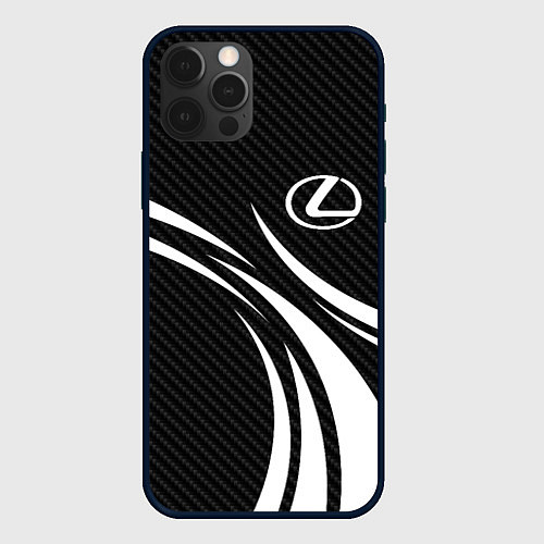 Чехол iPhone 12 Pro Lexus - carbon line / 3D-Черный – фото 1