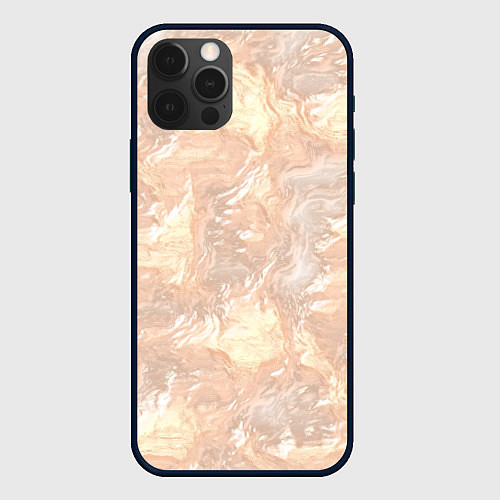 Чехол iPhone 12 Pro Бежевый вихрь / 3D-Черный – фото 1