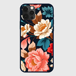 Чехол для iPhone 12 Pro Летние цветы - паттерн, цвет: 3D-черный