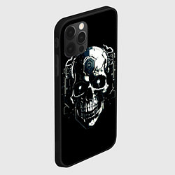 Чехол для iPhone 12 Pro Череп киберпанк чёрный, цвет: 3D-черный — фото 2