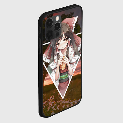 Чехол iPhone 12 Pro Touhou Project Reimu / 3D-Черный – фото 2