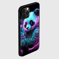 Чехол для iPhone 12 Pro Панда в неоновом свете, цвет: 3D-черный — фото 2
