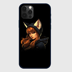 Чехол для iPhone 12 Pro Девушка лиса, цвет: 3D-черный