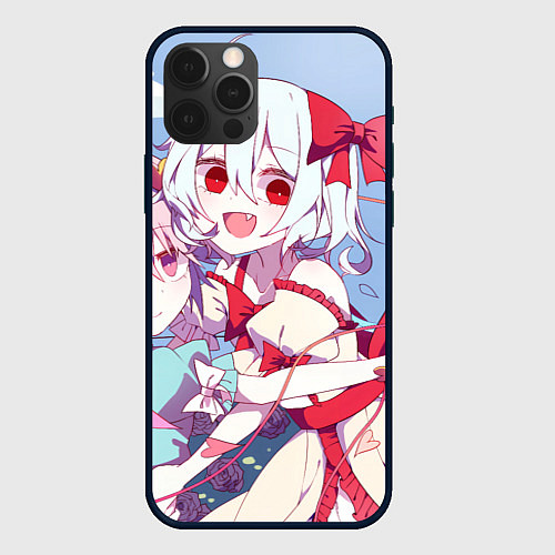 Чехол iPhone 12 Pro Touhou Project Ремилия Скарлет и Сатори Комейдзи / 3D-Черный – фото 1