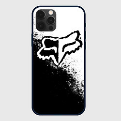 Чехол для iPhone 12 Pro Fox motocross - черно-белые пятна, цвет: 3D-черный