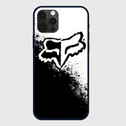 Чехол iPhone 12 Pro Fox motocross - черно-белые пятна