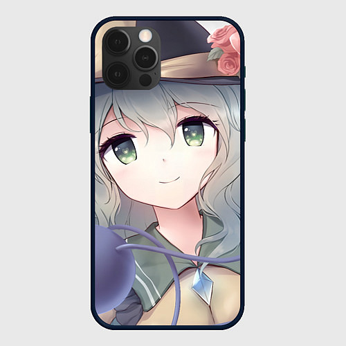 Чехол iPhone 12 Pro Touhou Project Улыбающаяся Койши Комейдзи / 3D-Черный – фото 1