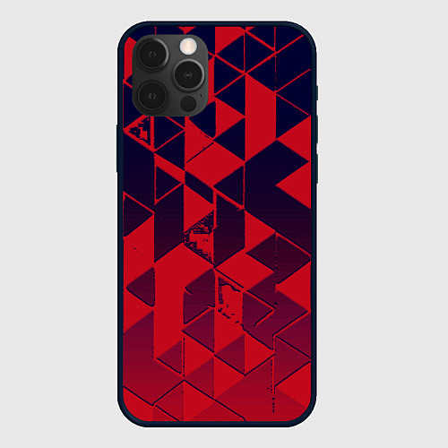 Чехол iPhone 12 Pro Сине-красный геометрия градиент / 3D-Черный – фото 1