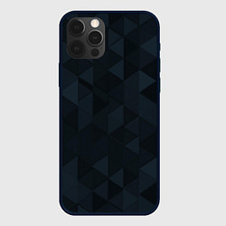 Чехол iPhone 12 Pro Тёмно-синий треугольный