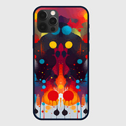 Чехол для iPhone 12 Pro Mirrow colorful blots - abstraction - vogue, цвет: 3D-черный