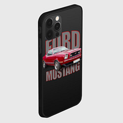 Чехол для iPhone 12 Pro Автомашина Ford Mustang, цвет: 3D-черный — фото 2