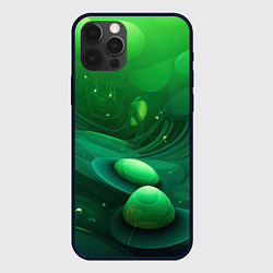 Чехол для iPhone 12 Pro Зеленые выпуклые шары текстура, цвет: 3D-черный